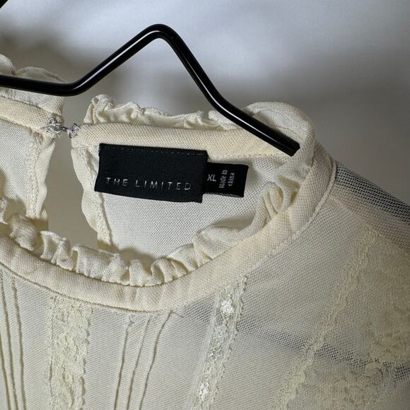 The Limited Sleeveless Lace Detail Top Ruffle Neck Tank Blouse - Picture 2 of 7
